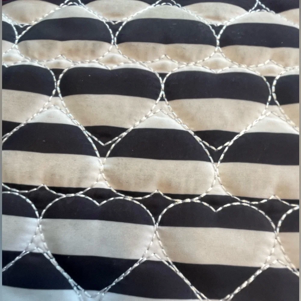 Betsey Johnson Pink and Black Quilted Laptop Bag